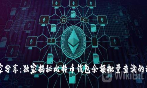 专家分享：独家揭秘比特币钱包余额批量查询的秘诀